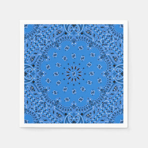 Denim Blue Paisley Bandanna Scarf BBQ Picnic Napkin