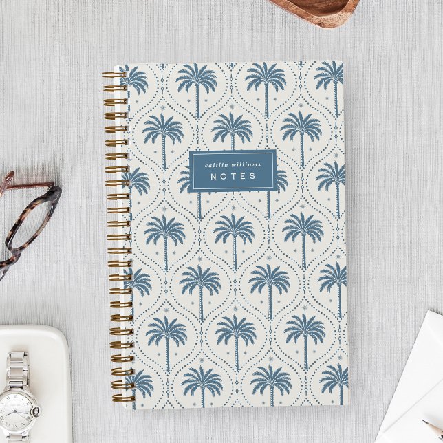 Denim Blue | Palm Trellis Personalised Notebook (Creator Uploaded)