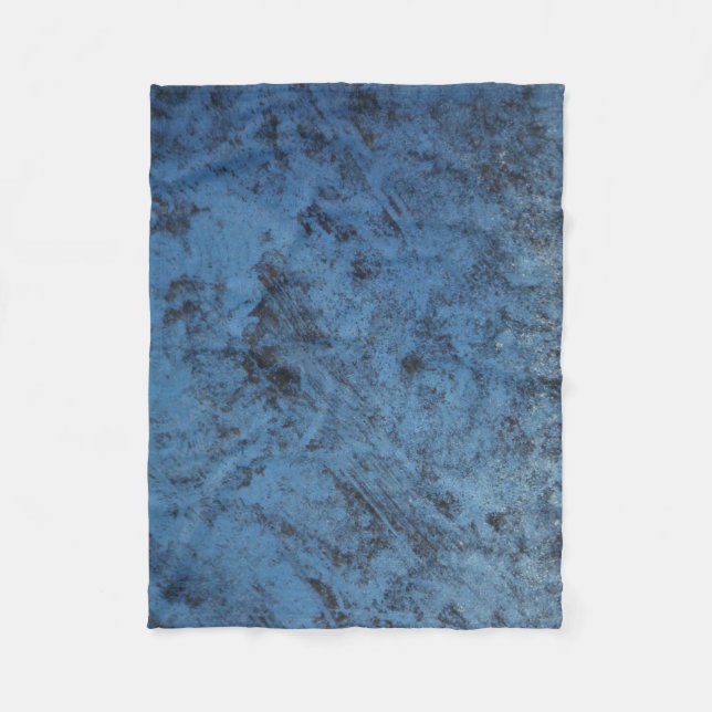 Denim Blue personalised antique car, rusted metal Fleece Blanket (Front)