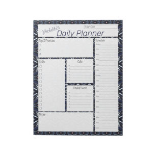 Denim Blue Personalised Daily Planner Notepad