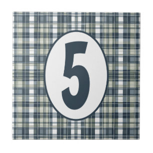 Denim Blue Sage Green and White Customisable Tile