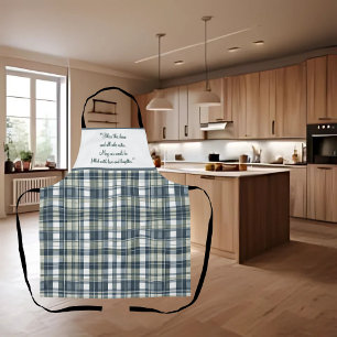 Denim Blue Sage Green White Customisable Apron