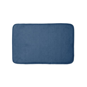 Denim blue solid textured bath mat