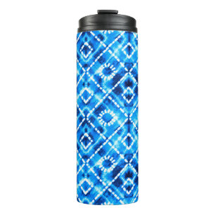 Denim blue tie die texture repeat modern pattern thermal tumbler