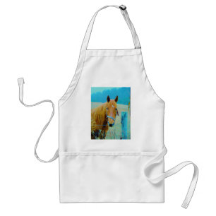 Denim blue tinted Horse Standard Apron