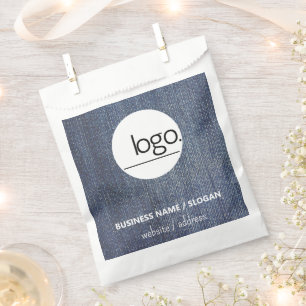 DENIM BLUE TRENDY MODERN LOGO BUSINESS PACKAGING FAVOUR BAGS