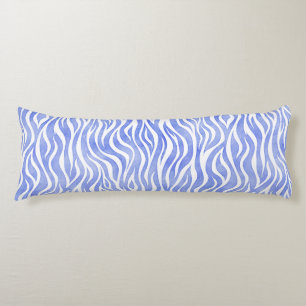 Denim Blue Watercolor Zebra Pattern Body Cushion