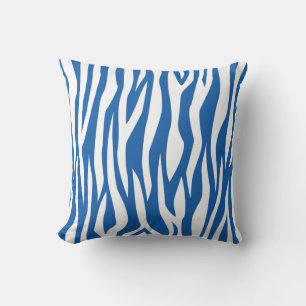 Denim Blue Zebra Print Cushion