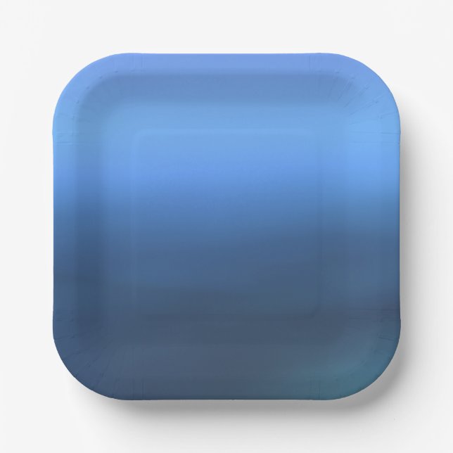 Denim Blues Colour Paper Plate (Front)