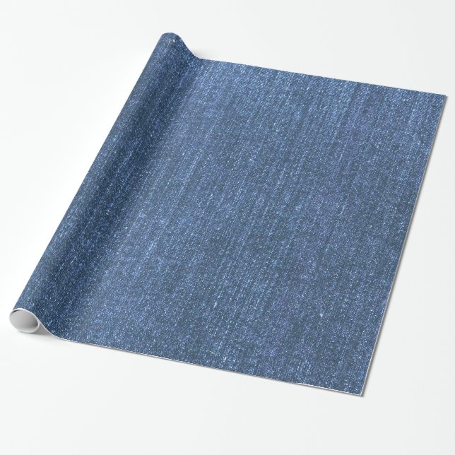 Denim Blues Wrapping Paper (Unrolled)