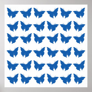 Denim Bold Butterflies Poster