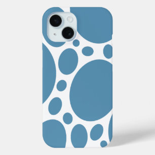Denim Bule Bubbles iPhone 15 Case
