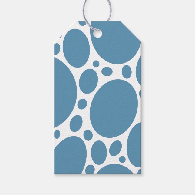Denim Bule Bubbles Gift Tags (Front)