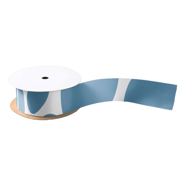 Denim Bule Bubbles Satin Ribbon (Spool)