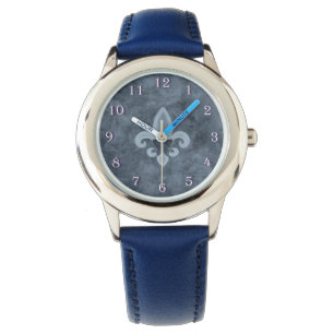 Denim Butterfleur   Blue Fleur de Lis Butterfly Watch