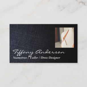 Denim    Button Needle and Thread   Tailor Business Card