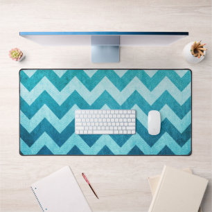 Denim Chevron by Shirley Taylor Desk Mat