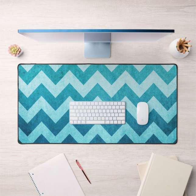 Denim Chevron by Shirley Taylor Desk Mat (Office 1)