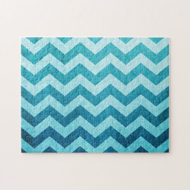 Denim Chevron by Shirley Taylor Jigsaw Puzzle (Horizontal)