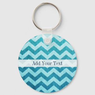 Denim Chevron by Shirley Taylor Key Ring