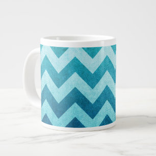 Denim Chevron by Shirley Taylor Large Coffee Mug
