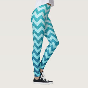 Denim Chevron by Shirley Taylor Leggings