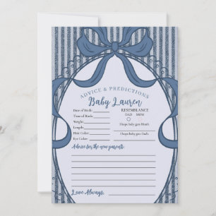 Denim Coquette Bow Blue Jean Advice for Baby Card