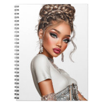 Denim Corset Glam Girl Spiral Photo Notebook