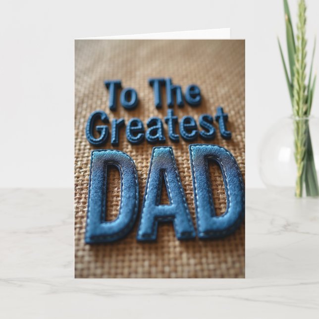 Denim Dads Day Fabric Card (Front)