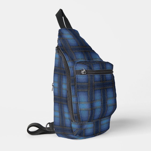 Denim Design  Sling Bag (Left Corner)