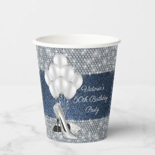 Denim Diamond Birthday Party Paper Cups