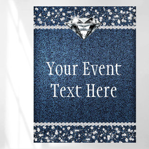 Denim Diamond Welcome Sign