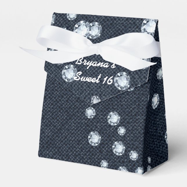 Denim & Diamonds Birthday Party Favour Boxes (Front Side)