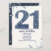 Denim & Diamonds Bling Sparkle 21st 21 Birthday