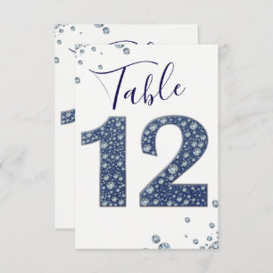 Denim & Diamonds Bling Sparkle Table Number 12