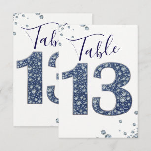 Denim & Diamonds Bling Sparkle Table Number 13