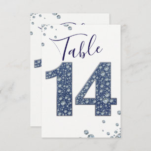 Denim & Diamonds Bling Sparkle Table Number 14