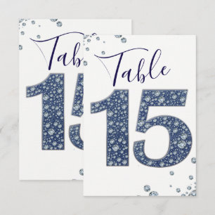 Denim & Diamonds Bling Sparkle Table Number 15