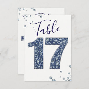 Denim & Diamonds Bling Sparkle Table Number 17