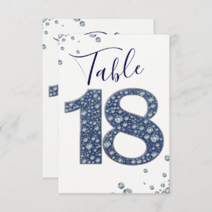 Denim & Diamonds Bling Sparkle Table Number 18