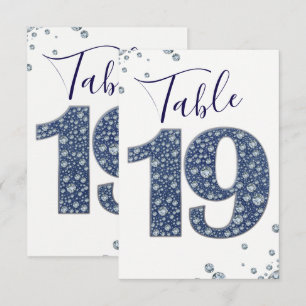 Denim & Diamonds Bling Sparkle Table Number 19