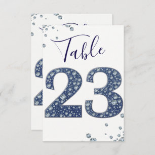Denim & Diamonds Bling Sparkle Table Number 23