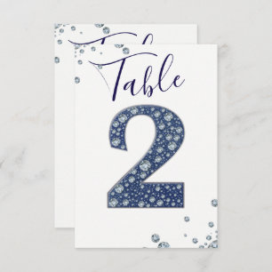 Denim & Diamonds Bling Sparkle Table Number 2 TWO