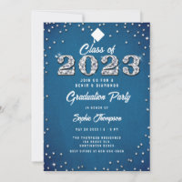 Denim Diamonds Calligraphy 2023 Graduation Party