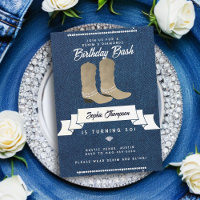 Denim Diamonds Cowgirl Boots Rustic 50th Birthday