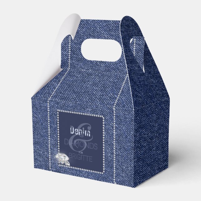Denim & Diamonds Favour Box (Front Side)