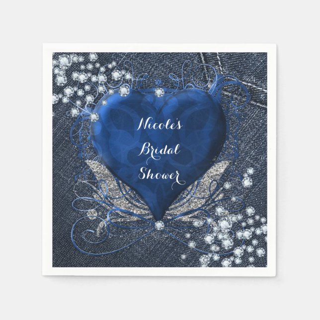 Denim & Diamonds Glam Birthday Party Napkin (Front)