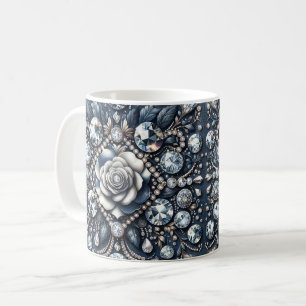 Denim & Diamonds Glam Bling Rose Jewels Coffee Mug