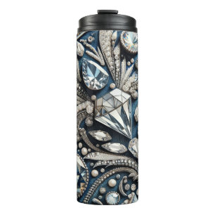 Denim & Diamonds Glam Bling Thermal Tumbler