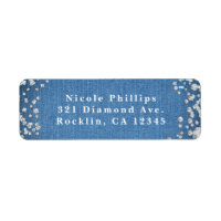 Denim & Diamonds Glam Scattered Bling Invitation